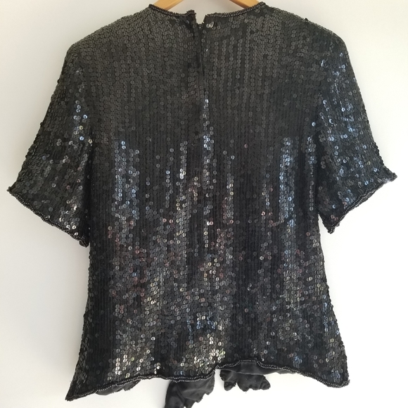 Vintage black sequin top - Picture 2 of 6